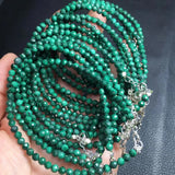 Natural Malachite Chain Bracelet Reiki Healing Stone 925 Sterling Silver