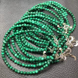 Natural Malachite Chain Bracelet Reiki Healing Stone 925 Sterling Silver