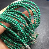 Natural Malachite Chain Bracelet Reiki Healing Stone 925 Sterling Silver