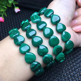 Natural Malachite Heart Bracelet Crystal Reiki Healing Stone Jewelry