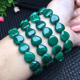 Natural Malachite Heart Bracelet Crystal Reiki Healing Stone Jewelry