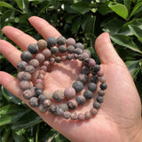 Fengbaowu Matte Rhodonite Bracelet Crystal Healing Stone Jewelry