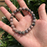 Fengbaowu Matte Rhodonite Bracelet Crystal Healing Stone Jewelry