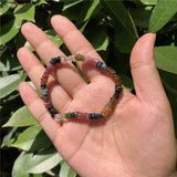 Fengbaowu Multicolored Tourmaline Elbaite Bracelet Crystal Healing Stone