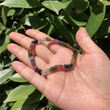 Fengbaowu Multicolored Tourmaline Elbaite Bracelet Crystal Healing Stone