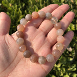 Fengbaowu Multicolored Moonstone Bracelet Crystal Healing Stone Jewelry