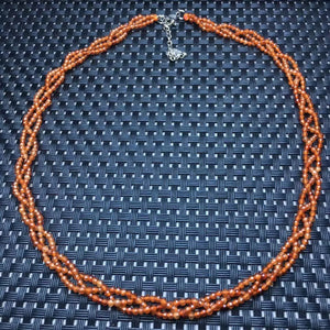 Fengbaowu Orange Garnet Necklace Reiki Healing Stone