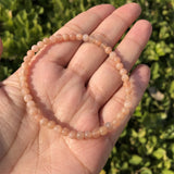 Peach Moonstone Bracelet Round Beads Crystal Healing Stone Jewelry