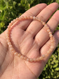 Peach Moonstone Bracelet Round Beads Crystal Healing Stone Jewelry