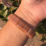 Peach Moonstone Sunstone Bracelet Healing Stone Women Jewelry Gift