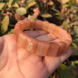 Peach Moonstone Sunstone Bracelet Healing Stone Women Jewelry Gift