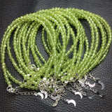 Fengbaowu Peridot Chain Bracelet 925 Silver Reiki Healing Stone