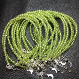 Fengbaowu Peridot Chain Bracelet 925 Silver Reiki Healing Stone