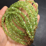 Peridot Chain Bracelet 925 Sterling Silver Crystal Healing Stone Jewelry