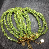 Peridot Chain Bracelet 925 Sterling Silver Crystal Healing Stone Jewelry