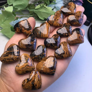 Fengbaowu Peter Stone Pietersite Heart Pendant Crystal Quartz