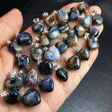 Natural Pietersite Heart Pendant Earring Bracelet 925 Sterling Silver Crystal