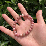 Natural Pink Stone Rhodonite Serpeggiante Bracelet