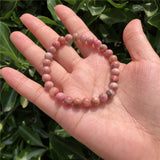 Natural Pink Stone Rhodonite Serpeggiante Bracelet