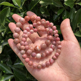 Natural Pink Stone Rhodonite Serpeggiante Bracelet