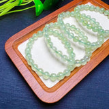 Prehnite Bracelet Round Beads Crystal Quartz Reiki Healing Stone