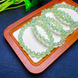 Prehnite Bracelet Round Beads Crystal Quartz Reiki Healing Stone