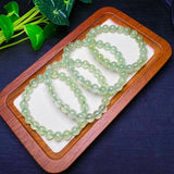 Prehnite Bracelet Round Beads Crystal Quartz Reiki Healing Stone