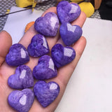 Purple Charoite Heart Pendant 925 Sterling Silver Crystal Healing Stone Jewelry