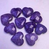 Purple Charoite Heart Pendant 925 Sterling Silver Crystal Healing Stone Jewelry