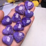 Purple Charoite Heart Pendant 925 Sterling Silver Crystal Healing Stone Jewelry