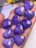 Purple Charoite Heart Pendant 925 Sterling Silver Crystal Healing Stone Jewelry
