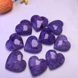 Purple Charoite Heart Pendant 925 Sterling Silver Crystal Healing Stone Jewelry