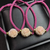Fengbaowu Natural Queen Conch Flower Woven Bracelet 925 Sterling Silver Bead