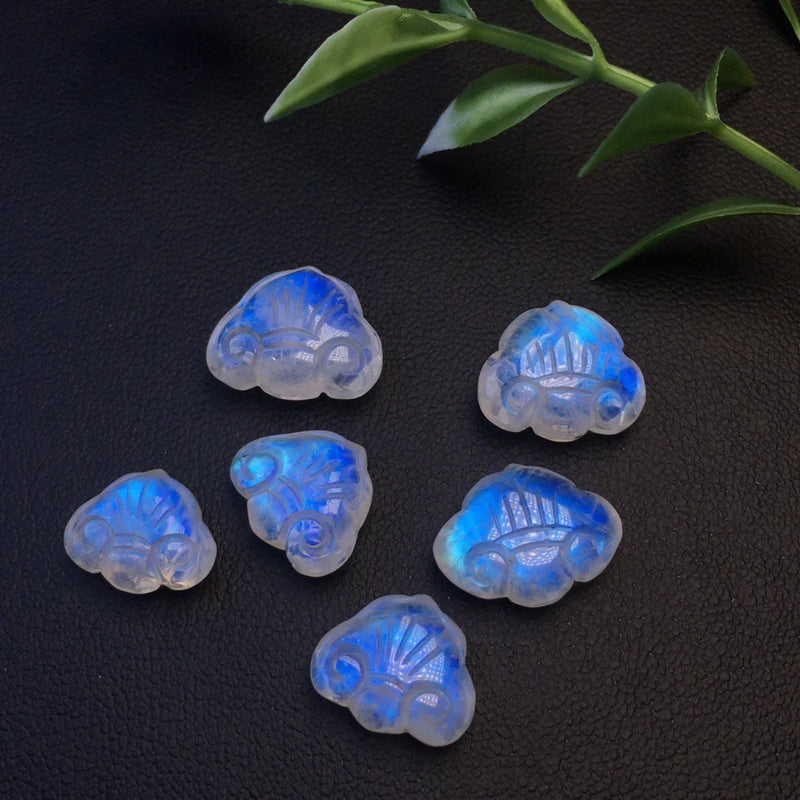 Fengbaowu Natural Rainbow Moonstone Ruyi Jewelry Making DIY Accessories