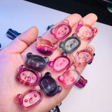 Natural Rainbow Fluorite Bear Bowl Home Decor Crystal Healing Stone Jewelry