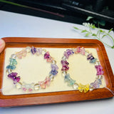 Rainbow Fluorite Bowknot Bracelet Crystal Reiki Healing Stone Jewelry