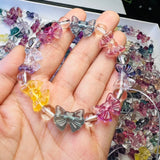 Rainbow Fluorite Bowknot Bracelet Crystal Reiki Healing Stone Jewelry