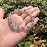 Rainbow Fluorite Bracelet Crystal Quartz Healing Stone Women Jewelry