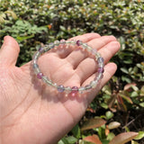 Rainbow Fluorite Bracelet Crystal Quartz Healing Stone Women Jewelry