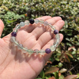 Rainbow Fluorite Bracelet Crystal Quartz Healing Stone Women Jewelry