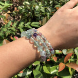 Rainbow Fluorite Bracelet Crystal Quartz Healing Stone Women Jewelry
