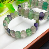 1 Pc Rainbow Fluorite Bracelet Bangle Crystal Quartz Healing Stone Women Jewelry