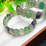 1 Pc Rainbow Fluorite Bracelet Bangle Crystal Quartz Healing Stone Women Jewelry