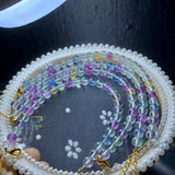Natural Rainbow Fluorite Chain Bracelet Crystal Jewelry Gift For Women
