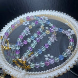 Natural Rainbow Fluorite Chain Bracelet Crystal Jewelry Gift For Women