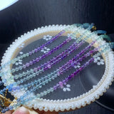 Natural Rainbow Fluorite Chain Bracelet Crystal Jewelry Gift For Women