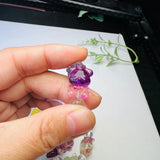 Natural Rainbow Fluorite Crown Bear Bracelet Crystal Reiki Healing