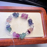 Natural Rainbow Fluorite Swallowing Beast Bracelet Crystal Healing Stone