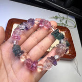 Natural Rainbow Fluorite Swallowing Beast Bracelet Crystal Healing Stone