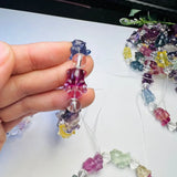 Rainbow Fluorite Flying Bear Bracelet Natural Crystal Reiki Healing Stone